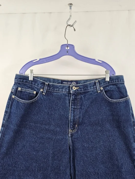 Venezia Women's Famian Dark Blue High Waist Cropped Jeans, Sz 20 - Picture 2 of 11